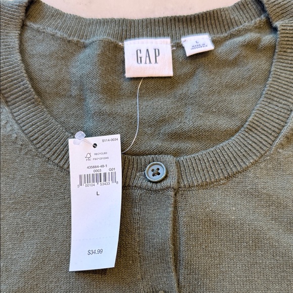 GAP Women's Dark Green Cardigan Sweater - Picture 3 of 6